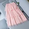 Jupes enfants longue Tulle Tutu jupe filles mode enfants vêtements taille élastique dentelle gâteau été famille correspondant vêtements