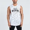 Tampo masculino Moda Moda Menção Corte Corte de Bodybuilding Tank Gym Men Men Súvias Camisas Sleesess Workout Oneck Tops 230425