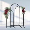 Decorative Flowers 2 Pieces Artificial Flower Arch Rose Wine Red Garland Props Handmade For Wedding Door Ceremony Backdrop Wall Exhibition