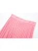 Skirts Women Spring Summer Elegant Chic Color sólido Falda midi plisada Moda de lujo Faldas rosadas femeninas Faldas Mujer 230425