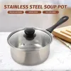 Pfannen Edelstahl -Topf -Suppe Küche Stock Schokolade schmelzen tiefe Pfanne Nicht -Stick -Lid -Touch -Deckel Tischbraten