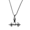 Kettingen gepersonaliseerde titanium stalen hanger ketting mode trend met één hand met één hand dumbbell sieraden heren accessoires paar geschenken cadeaus