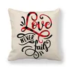 Yastık /Dekoratif Sevgililer Günü Hediye Kapağı Aşk Deseni 45 cm Yapay Keten Evlilik Yıldönümü Kılıfı
