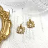 Kolczyki stadniskie elegancka geometryczna imitacja imitacja Perła dla kobiet złota kolor koreańska biżuteria ślubna Brincos Bijoux