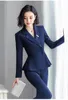 Ternos femininos Blazers de alta qualidade Tecido feminino formal de negócios com calças e jaquetas Autumn Winter OL Styles Ladies Office Blazers Pantsuits 230426