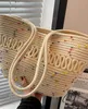 Designer-zelfs-neveltassen 2023 Zomer handgeweven stro strandbakken voor dames vintage holle handtassen mand rattan schoudertas