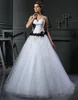 Gothique Noir Et Blanc Une Ligne Robes De Mariée Avec Des Appliques De Dentelle Bretelles Perlées Sans Manches Longues Tulle Robes De Mariée Dos À Lacets Plus La Taille Vintage Robe De Novia 2023