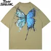 Herren T-Shirts Herren T-Shirt Hip Hop Sommer Streetwear Print Cracked Butterfly T-Shirt Harajuku Kurzarm T-Shirt Baumwolle Tops T-Shirts Hipster 230425