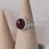 Bagues en grappe FNJ 925 bague en argent pour femmes bijoux Original pur S925 Sterling rubis naturel rouge Agate