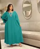 Etnische kleding luxe bescheiden jurk Abaya moslim Rhinestone Casual losse Ramandan Eid Robe Cardigan lange jurken Kimono Jubah Thobe Islamic