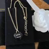 Collana d'amore Desigenr per donna Ciondolo rosa nero Collane con diamanti in cristallo Gioielli con ciondoli C Catena d'oro Accessori da sposa per donna