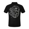 Mens Polo Shirt SS Barock Skull Summer 100% Bomull Polo Shirts Men bröstskalle toppar högkvalitativa andningsbara kläder 84624