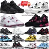 4 Jumpman Militar Gato Preto 4s Sapatos de Basquete Neon Rosa Trovão Azul Em Branco Lona Metálica Vela Roxo Branco Oreo Mens Trainer Esportes Sapatilhas Tamanho 5.5-13 Apressado