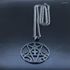 Подвесные ожерелья из нержавеющей стали перевернутой кросс -оккультный пентаграмм