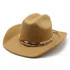 Bérets Chapeau de cowboy pour hommes Western Cowgirl Country Golf Cap Party Jazz Top Chapeaux Équitation Élégant Femme Sortie Plage 2023