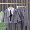 Ensembles de vêtements bébé garçon mode costume formel enfants gentleman cravate 3 pièces printemps automne chemise à manches longues veste
