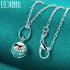 Collane con ciondolo DOTEFFIL Collana con ciondolo a sfera in argento sterling 925 da 18 pollici per le donne Gioielli con ciondolo moda fidanzamento matrimonio 230426