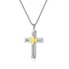 Chains Stainless Steel Sliver Color Gold Plated Cross Delicate Fashion Pendant Necklace Jewelry Gift For Him Man With Chain