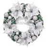 Decorative Flowers Artificial Christmas Wreath Front Door Xmas Garlands Hanging Rattan El Shopping Mall