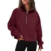 Autumn/winter High Quality New Yoga Set Hoodie Half Zip Women's Sports Sweaterlu Loose Blazer Fitness Short Fleece Coat Sweatshirt 339