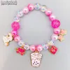 Strang Bunte Perlen Armbänder Für Mädchen Niedlichen Cartoon Obst Blume Herz Anhänger Charm Armband Party Schmuck Kindergeburtstagsgeschenk