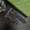 G Designer Uhrenarmband Smart Straps für Apple Watch Band Ultra 38mm 44mm 45mm iwatch Band Serie 8 9 4 5 6 7 Armband Lederarmband Metall Buchstabe AP Armband