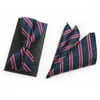 Bow Ties Matagorda Men Bowtie Multi Color Stitching Grid Jacquard Hanky ​​Tie Pocket fyrkantig handdukuppsättning Kläder Tillbehör gåva