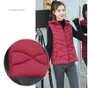 Gilets pour femmes femme gilet automne hiver chaud vers le bas coton femme épais amovible gilet à capuche sans manches veste manteau 231124