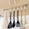 Kitchen Storage Silver White Set Of Stainless Steel Rods Seamlessly Attached Six-Linked Hook Home Rack Towel Gadget