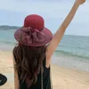 Wide Brim Hats Sweet Women Fisherman Hat Decorative Foldable Fishnet Lady Beach Po Prop Headwear