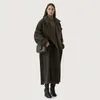 Doppelseitiger Mantel aus Wollmischungen und Kaschmir für Damen, Herbst-Winter, verdickter Mantel im Windjacke-Stil für Damen, französische Designermarke 231124