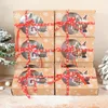 Envoltura de regalos 8pcs cajas de galletas de dulces de Navidad kraft con bolsas de envasado de ventana transparente favores de fiesta de bodas de la caja del año decoración del año