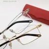 Nueva venta de lentes pequeñas transparentes 18k marcos cuadrados chapados en oro marco de metal ultraligero gafas ópticas hombres estilo de negocios anteojos modelo 0055O