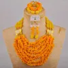 Ensemble collier et boucles d'oreilles pour femmes africaines, accessoires de mariage, robe de mariée nigériane, corail vert, branche fragmentée, XK-46