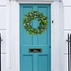 Decorative Flowers Artificial Wreath Beautiful 42cm Green Leaves Eucalyptus Hanging Garland Long Lasting Front Door Home Decor