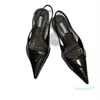 Sandaler Ladies Pointedmules Kitten Heel Design High Heels Simple Collocation Shoes Daily Shopping Bekväm storlek 34-42