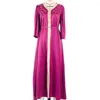 Abiti casual Eid Al-Fitr Abito da donna cucito in raso Gala Robe Dubai Turchia Islam Arabo Pakistan Musulmane Musulmane Femme Vestidos