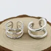 S925 Sterling Silver Ring Couple Mode Classique Double Couche Anneau Femme Créative Personnalité Tailfinger Ouverture Doux Simple Bijoux