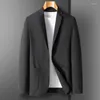 Abiti da uomo Minglu Blazer da uomo tinta unita Primavera Autunno Blazer monopetto da uomo Giacche da uomo casual da uomo di alta qualità slim fit