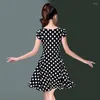 Stage Wear Latin Dance Skirt Female Adult Dress Sexy Professional High-end Polka Dot Short-sleeved Costume Summer