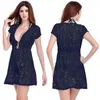 Kvinnors badkläder Ring Center Lace Beach Tunic 2023 V Neck Cover Ups Wild Women Beachwear Sexig Long Black Dress