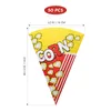 Confezione regalo 50 pezzi Contenitori per sacchetti di popcorn a cono Carta per decorazioni per cinema, macchine triangolari