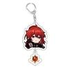 Nyckelringar Ankomst Genshin Impact Game -figurer Keychain Sayu Yoimiya Kazuha Kamisato Ayaka Rosaria Collection Acrylic Metal Key Chain Chain