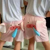 Herren-Shorts, süß und lustig, kleiner fliegender Elefant, Pyjama, Sommer, elastische Plüsch-Shorts, Cartoon-Schwein, lässig, Zuhause, Paar, Shorts 230425