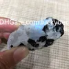 Irregular Raw Natural Moonstone Quartz Crystal Chunks Specimen Decor w/ Tourmaline Rough Gemstone Slab Amazing Blue Fire Mineral Rocks Healing Earth Mine Bulk Lots
