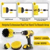 3Pcs/Set Electric Scrubber Brush Drill Brush Kit Plastic Round Cleaning Brush for Carpet Glass Car Tires Nylon Brushes Car Wash