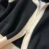 Suéteres de mujer 23SS Mujeres Suéter Diseñador Invierno Nueva Cremallera Cardigan Abrigo Moda Bordado Patrón Punto Patchwork Color Prendas de punto