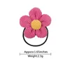 Accessoires pour cheveux 2/4/6 pièces, chouchous à fleurs en tissu pour enfants filles, bande élastique en caoutchouc, corde, couvre-chef fait à la main