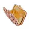 Evening Bags Grey Flower Party Clutch Pink Luxury Wedding Crystal Shoulder SC780 230426