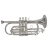 Cornet BB Flat Cornet Trumpet Instrument Silverpläterad trompeta med munstycke och bärfodral Musikinstrument Professional Professional